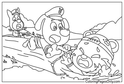 Color Page Safety Sheriff Labrador - Free Printable Coloring Pages