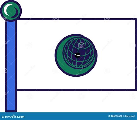 OIC Flagpole Flag Banner stock illustration. Illustration of voting ...