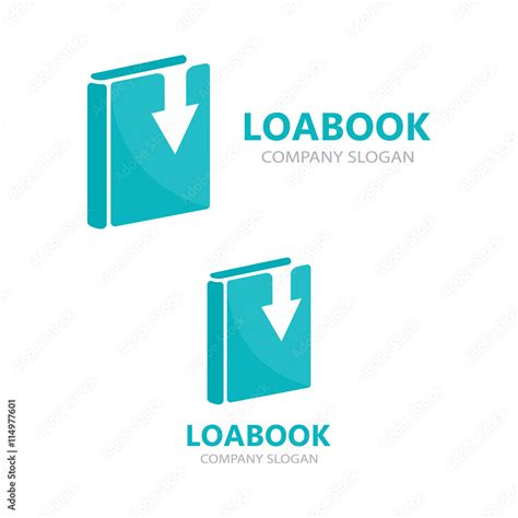 Vector book and down arrow logo concept Stock Vector | Adobe Stock