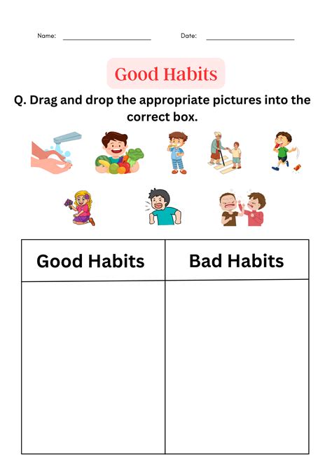 Good and bad habits in School worksheet for kindergarten, Printable and ...