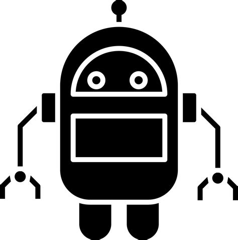 Robot Icon In Black and White Color. 24251741 Vector Art at Vecteezy