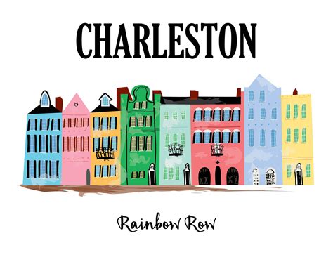 Charleston Print DIY Illustration Gift Artwork Wall | Etsy | Rainbow row, Diy prints, Artwork prints