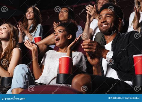 Multiethnic Happy Audience Clapping Hands Stock Photo - Image of ...