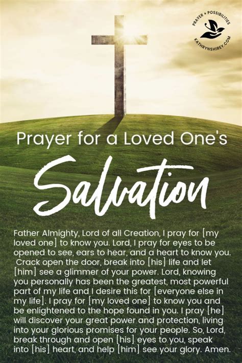 Prayer for a Loved One's Salvation | Salvation prayer, Prayer for my son, Prayer for my family