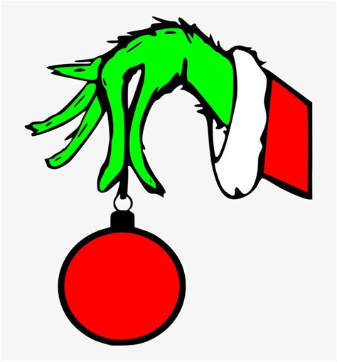 Grinch Hand With Ornament Template Santa Claus Or Grinch Hand In A Red Glove And Santa Arm.