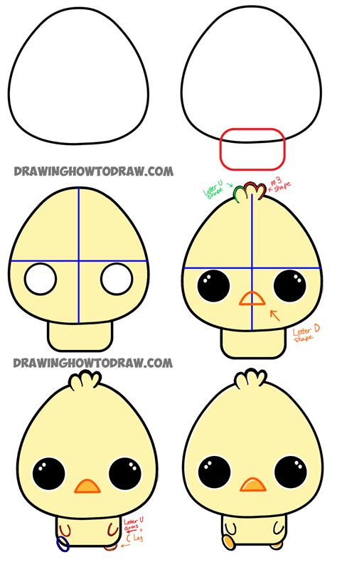 Cute Easy Drawings Step By Step Animals - How To Draw Kawaii Animals ...