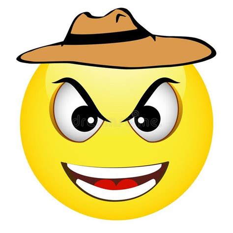 Emoticon amarillo del vaquero stock de ilustración | Emoticon, Citazioni