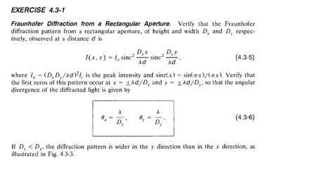 Solved: Fraunhofer Diffraction From A Rectangular Aperture... | Chegg.com