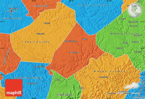 Political Map of Russell County