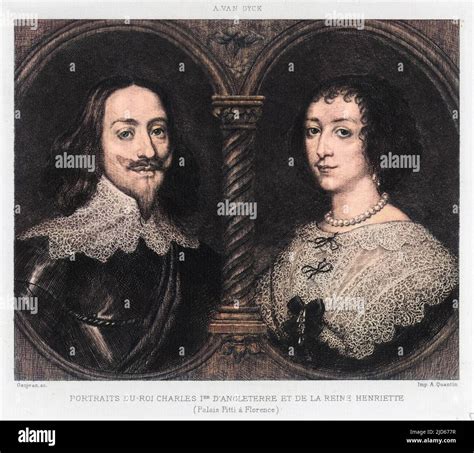 CHARLES I OF ENGLAND KING OF ENGLAND With Henrietta Maria Colourised ...