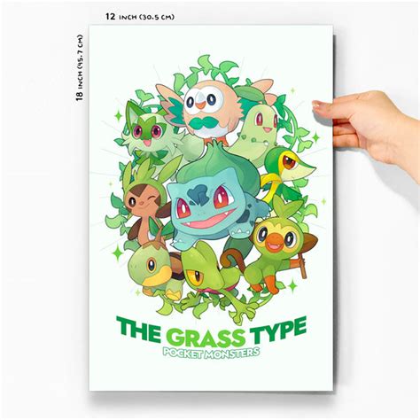 Grass Starter Pokemon Poster [Riyumii] – IllustCafe