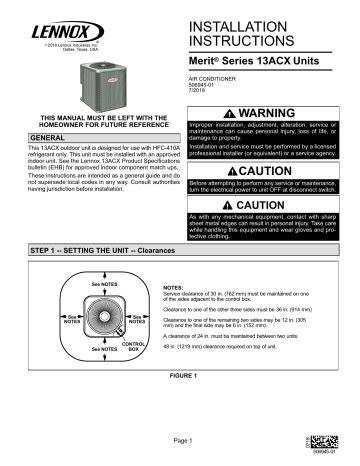 Lennox 13ACX Series Installation Instructions | Manualzz