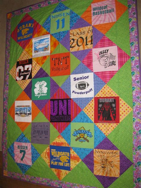 Template T Shirt Quilt Pattern With Different Size Blocks