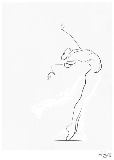 'Flight', Dancer Line Drawing Art Print by Kerry Kisbey | Society6 ...