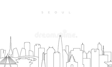 Outline Seoul skyline. stock vector. Illustration of landscape - 267303018