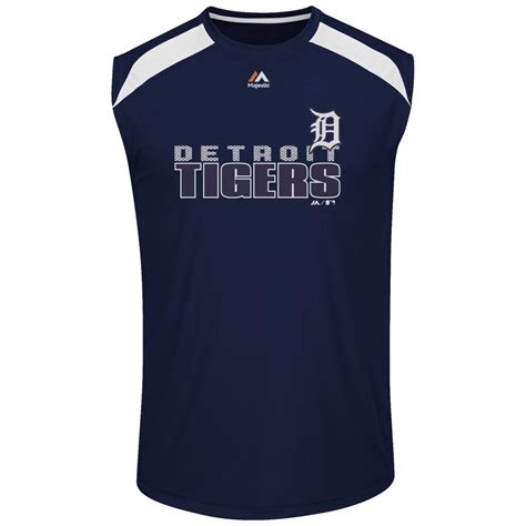 Detroit Tigers Majestic Quick Pitch Sleeveless T-Shirt - Navy Blue