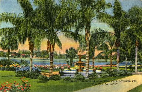 Florida Memory - Fountain in Lake Eola Park, Orlando, Fla.