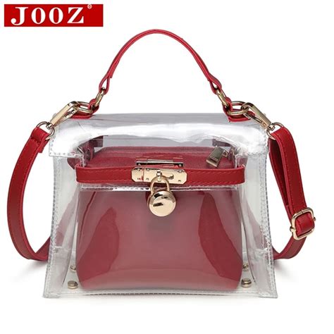 Clear Transparent Ladies Hand Bags Hit color set small Women Bags Designer High Quality PVC ...