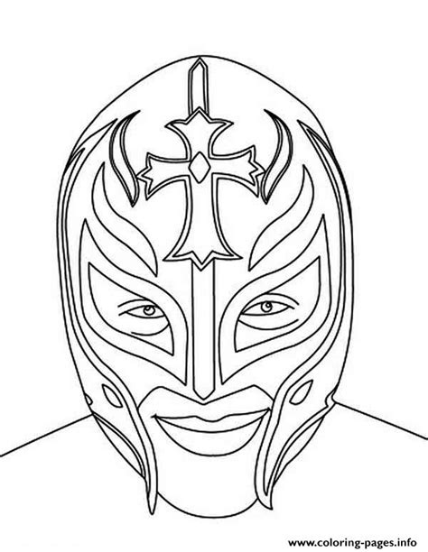 Rey Mysterio Mask Face Coloring page Printable