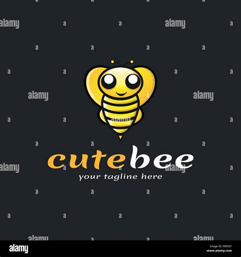 Cute Bee Logo Stock Vector Image & Art - Alamy