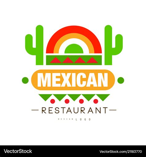 Mexican restaurant logo design authentic Vector Image