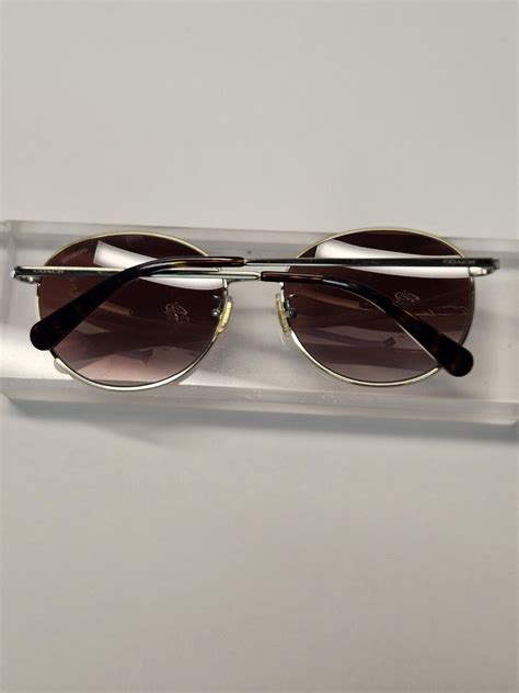 Coach Sunglasses Hc7125 Light Shiny Gold 56mm Brown Gradient Round | eBay