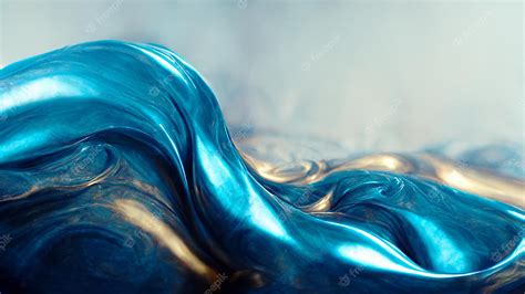 Premium Photo | Blue abstract surreal wavy liquid wallpaper