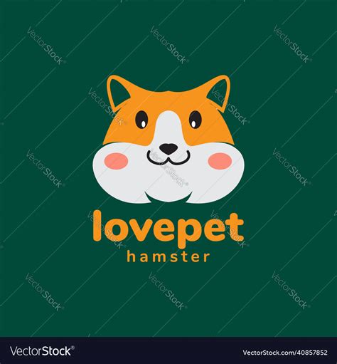 Orange face cute hamster logo design graphic Vector Image