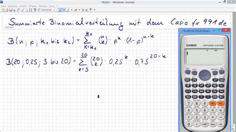 Summierte Binomialverteilung mit dem Casio fx-991de - YouTube