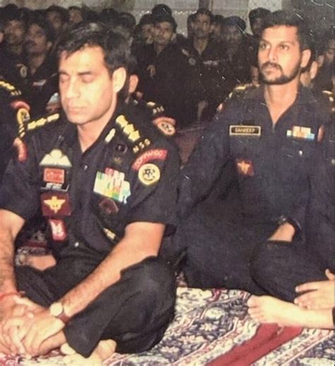 Brigadier Sunil Sheoran (front) and Major Sandeep Unnikrishnan, Ashoka Chakra (behind). Major ...