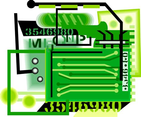 Download Vector Illustration Of Computer Printed Circuit Board - Vector Graphics PNG Image with ...