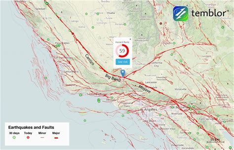 California Earthquake Faults Map Graph Fault Lines Map Map Canada ...