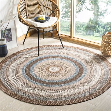 August Grove® Liptak Geometric Hand-Braided Brown Area Rug | Wayfair ...