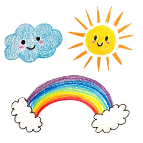 Rainbow Clipart PNG Files Sun Clipart Cloud Clipart | Etsy