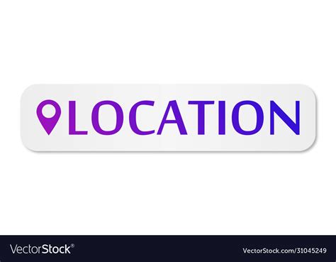 Icon and text location sticker with shadow Vector Image