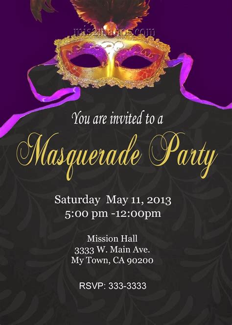 Mardi Gras Party Invitations Templates