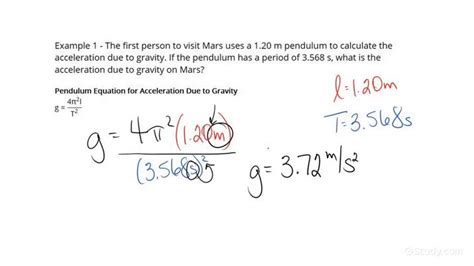 How to Calculate an Acceleration Due to Gravity Using the Pendulum Equation | Physics | Study.com