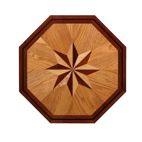 PID Floors 3/4 in. Thick x 24 in. Wide Octagon Medallion Unfinished Decorative Wood Floor Inlay ...