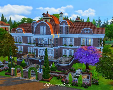 The Brick Mansion | Sims 4 Houses