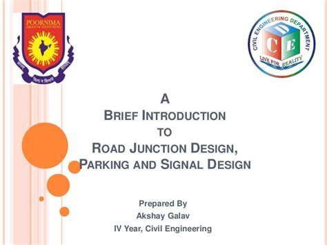 Road junction design, parking and signal design