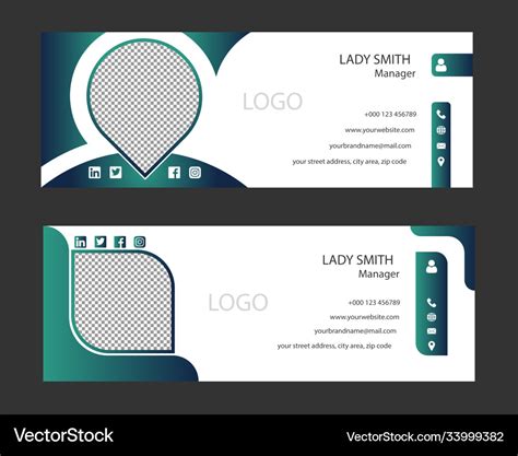 Professional email signature template Royalty Free Vector