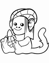 Cute Monkey In A Turban With Banana coloring page  Free Printable sketch template