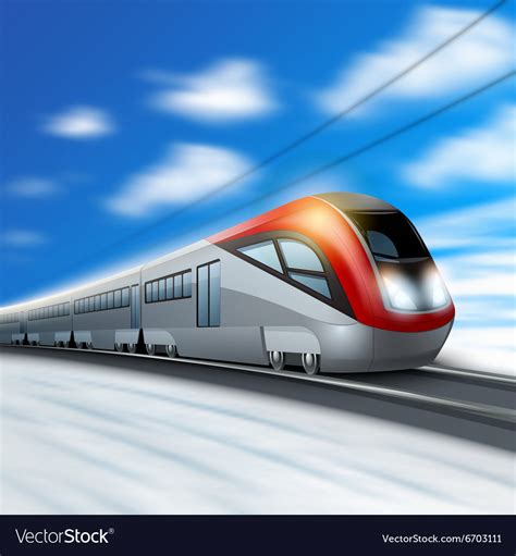 Modern train in motion Royalty Free Vector Image