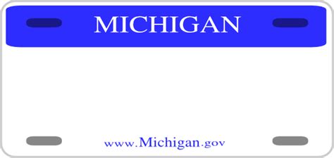 Michigan License Plate Clip Art at Clker.com - vector clip art online ...