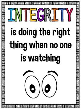 Integrity Poster by Inspire in 5th | TPT