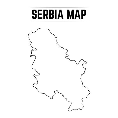 Outline Simple Map of Serbia 3087844 Vector Art at Vecteezy