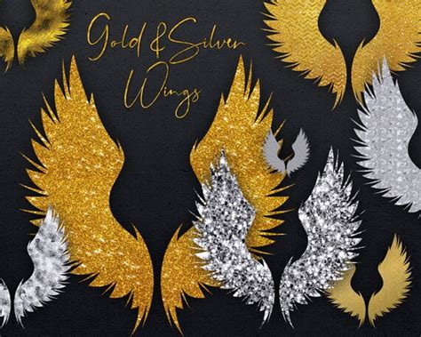 Angel Wings Png Gold Wings Elements Wings Png Digital | Etsy