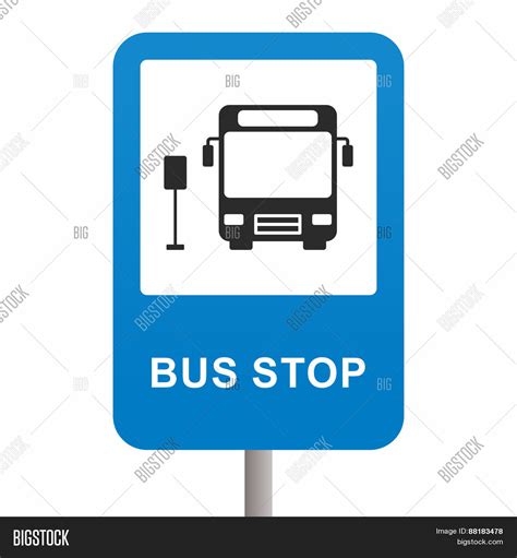 Bus Stop Sign Vector & Photo (Free Trial) | Bigstock