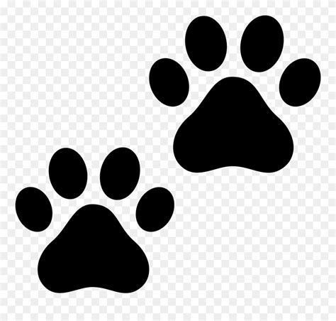 Paw Print Frame Clipart - Paw Print Clipart Black And White - Png Download (#5266044) - PinClipart