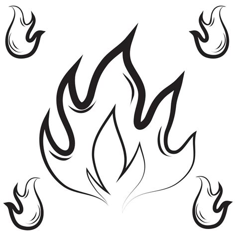 Fire Black And White Clipart